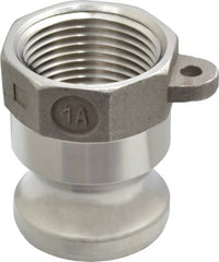 EVER-TITE Coupling Products - 1" Stainless Steel Cam & Groove Suction & Discharge Hose Male Adapter Female NPT Thread - Part A, 1" Thread, 250 Max psi - Exact Tooling