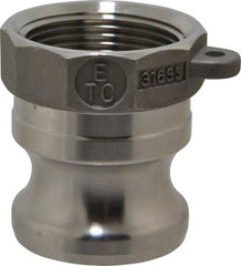 EVER-TITE Coupling Products - 1-1/4" Stainless Steel Cam & Groove Suction & Discharge Hose Male Adapter Female NPT Thread - Part A, 1-1/4" Thread, 250 Max psi - Exact Tooling