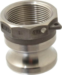 EVER-TITE Coupling Products - 1-1/2" Stainless Steel Cam & Groove Suction & Discharge Hose Male Adapter Female NPT Thread - Part A, 1-1/2" Thread, 250 Max psi - Exact Tooling