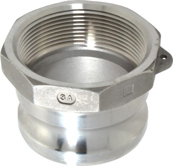 EVER-TITE Coupling Products - 3" Stainless Steel Cam & Groove Suction & Discharge Hose Male Adapter Female NPT Thread - Part A, 3" Thread, 200 Max psi - Exact Tooling