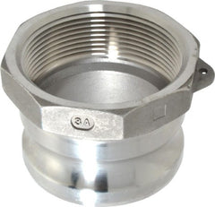 EVER-TITE Coupling Products - 3" Stainless Steel Cam & Groove Suction & Discharge Hose Male Adapter Female NPT Thread - Part A, 3" Thread, 200 Max psi - Exact Tooling