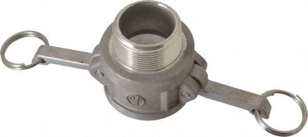 EVER-TITE Coupling Products - 1-1/2" Stainless Steel Cam & Groove Suction & Discharge Hose Female Coupler Male NPT Thread - Part B, 1-1/2" Thread, 250 Max psi - Exact Tooling