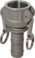 EVER-TITE Coupling Products - 1-1/4" Stainless Steel Cam & Groove Suction & Discharge Hose Female Coupler Hose Shank - Part C, 250 Max psi - Exact Tooling