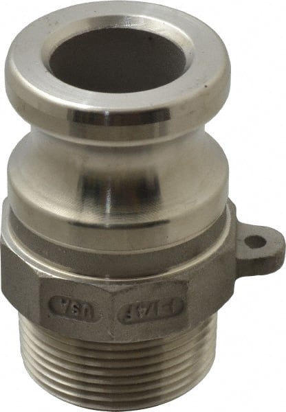 EVER-TITE Coupling Products - 1-1/4" Stainless Steel Cam & Groove Suction & Discharge Hose Male Adapter Male NPT Thread - Part F, 1-1/4" Thread, 250 Max psi - Exact Tooling