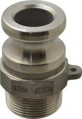 EVER-TITE Coupling Products - 1-1/4" Stainless Steel Cam & Groove Suction & Discharge Hose Male Adapter Male NPT Thread - Part F, 1-1/4" Thread, 250 Max psi - Exact Tooling