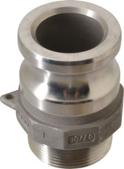 EVER-TITE Coupling Products - 1-1/2" Stainless Steel Cam & Groove Suction & Discharge Hose Male Adapter Male NPT Thread - Part F, 1-1/2" Thread, 250 Max psi - Exact Tooling