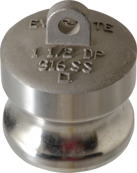 EVER-TITE Coupling Products - 1-1/2" Stainless Steel Cam & Groove Suction & Discharge Hose Dust Plug For Use with Couplers - Part DP, 250 Max psi - Exact Tooling