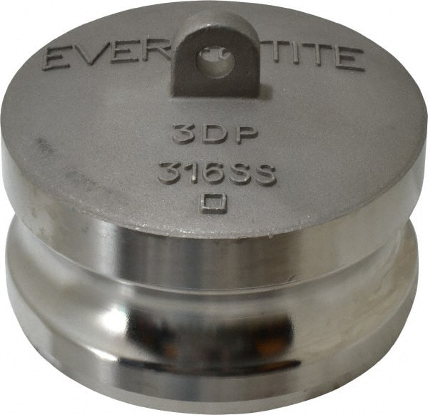 EVER-TITE Coupling Products - 3" Stainless Steel Cam & Groove Suction & Discharge Hose Dust Plug For Use with Couplers - Part DP, 200 Max psi - Exact Tooling