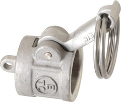 EVER-TITE Coupling Products - 1/2" Stainless Steel Cam & Groove Suction & Discharge Hose Dust Cap For Use with Adapters - Part DC, 250 Max psi - Exact Tooling