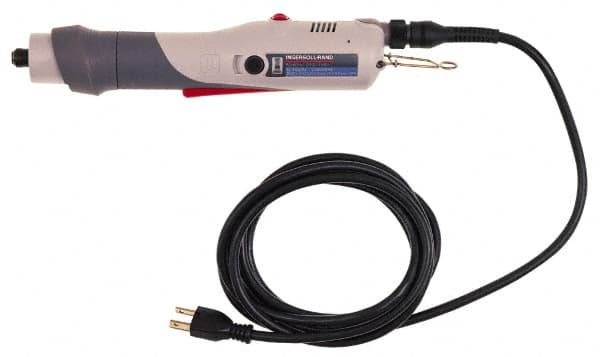 Ingersoll-Rand - lnline Handle, 2,000 RPM, 5 to 15 In/Lb Torque, Electric Screwdriver - 1/4" Bit Holder, 115 Volts, 0.45 Amps - Exact Tooling