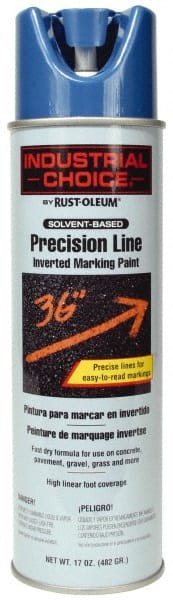 Rust-Oleum - 17 fl oz Blue Marking Paint - 600' to 700' Coverage at 1" Wide, Solvent-Based Formula - Exact Tooling