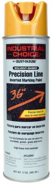 Rust-Oleum - 17 fl oz Yellow Marking Paint - 600' to 700' Coverage at 1" Wide, Solvent-Based Formula - Exact Tooling
