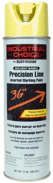 Rust-Oleum - 17 fl oz Yellow Marking Paint - 600' to 700' Coverage at 1" Wide, Solvent-Based Formula - Exact Tooling