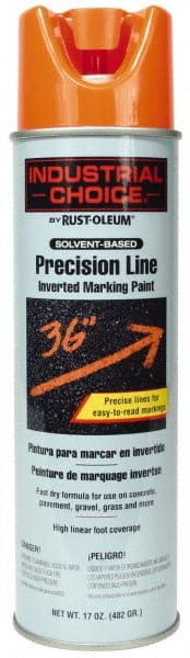 Rust-Oleum - 17 fl oz Orange Marking Paint - 600' to 700' Coverage at 1" Wide, Solvent-Based Formula - Exact Tooling