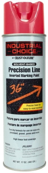 Rust-Oleum - 17 fl oz Pink Marking Paint - 600' to 700' Coverage at 1" Wide, Solvent-Based Formula - Exact Tooling