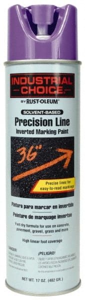 Rust-Oleum - 17 fl oz Purple Marking Paint - 600' to 700' Coverage at 1" Wide, Solvent-Based Formula - Exact Tooling