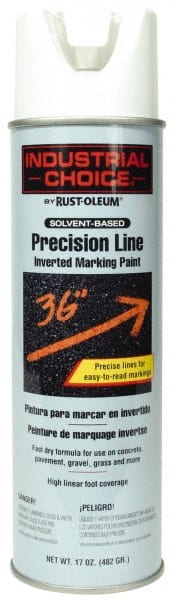 Rust-Oleum - 17 fl oz White Marking Paint - 600' to 700' Coverage at 1" Wide, Solvent-Based Formula - Exact Tooling