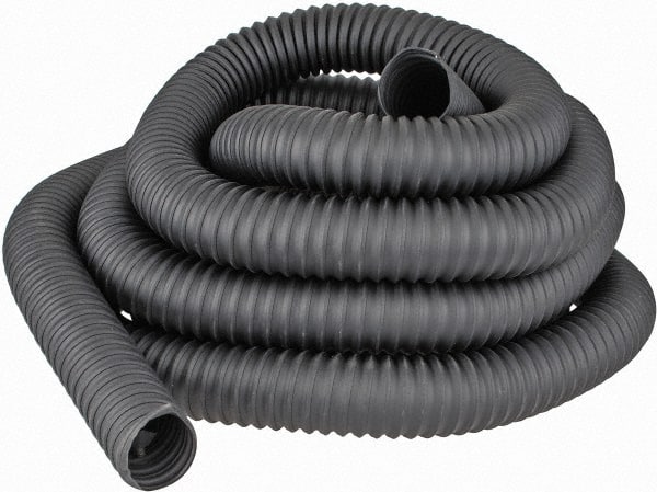 Hi-Tech Duravent - 2" ID, 25' Long, Thermoplastic Rubber Blower & Duct Hose - Black, 3-1/2" Bend Radius, 20 In/Hg, 15 Max psi, -65 to 275°F, Chemical Resistant - Exact Tooling