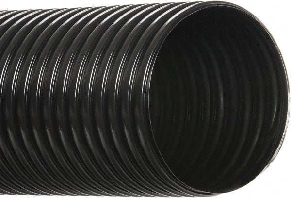 Hi-Tech Duravent - 2-1/2" ID, 25' Long, Polyethylene Blower & Duct Hose - Black, 4" Bend Radius, 5 In/Hg, 11 Max psi, -30 to 160°F, UV Resistant - Exact Tooling