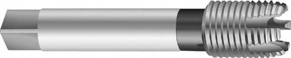 Emuge - 1-1/8 - 8 UNS, 5 Flute, Nitride Finish, Cobalt Spiral Point Tap - Modified Bottoming Chamfer, Right Hand Thread, 7.087" OAL, 1.575" Thread Length, 0.896" Shank Diam, 3BX Class of Fit - Exact Tooling