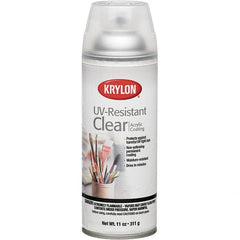 Krylon - Crystal Clear, Flat, Acrylic Coating Spray Paint - 15 to 20 Sq Ft per Can, 16 oz Container - Exact Tooling