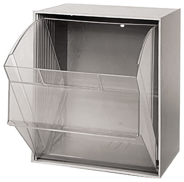 Quantum Storage - 11-13/16" Wide x 13-7/8" High x 11-7/8" Deep, Small Parts Tip Out Stacking Bin Organizer - Polystyrene Frame, 1 Compartments, 11-1/16" Wide x 13-5/8" High x 8-7/8" Deep Bin - Exact Tooling