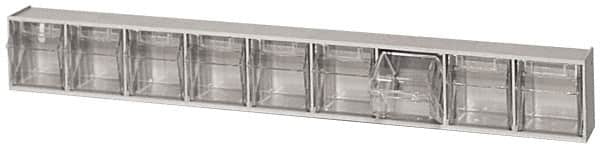 Quantum Storage - 23-5/8" Wide x 3-1/8" High x 2-1/2" Deep, Small Parts Tip Out Stacking Bin Organizer - Polystyrene Frame, 9 Compartments, 2-3/16" Wide x 2-1/2" High x 1-3/4" Deep Bin - Exact Tooling