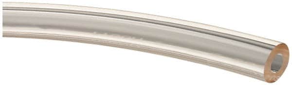 Made in USA - 1/4" ID x 1/2" OD, 1/8" Wall Thickness, Cut to Length (50' Standard Length) Plastic Tube - Clear, 43 Max psi, 40 Hardness - Exact Tooling