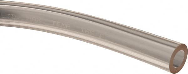 Made in USA - 3/8" ID x 5/8" OD, 1/8" Wall Thickness, Cut to Length (50' Standard Length) Plastic Tube - Clear, 32 Max psi, 40 Hardness - Exact Tooling
