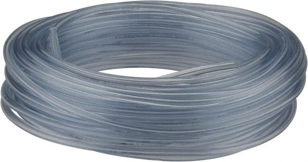 Made in USA - 1/16" ID x 3/16" OD, 1/16" Wall Thickness, 50' Long, Tygon Tube - Clear, 90 Max psi, 64 Hardness - Exact Tooling