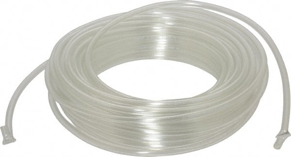 Made in USA - 1/8" ID x 1/4" OD, 1/16" Wall Thickness, 50' Long, Tygon Tube - Clear, 56 Max psi, 64 Hardness - Exact Tooling