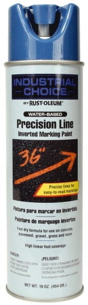 Rust-Oleum - 17 fl oz Blue Marking Paint - 600' to 700' Coverage at 1" Wide, Water-Based Formula - Exact Tooling
