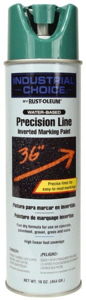 Rust-Oleum - 17 fl oz Green Marking Paint - 600' to 700' Coverage at 1" Wide, Water-Based Formula - Exact Tooling
