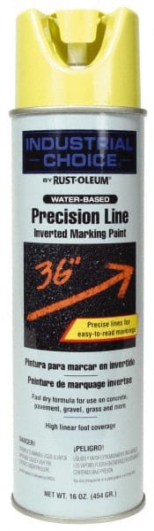 Rust-Oleum - 17 fl oz Yellow Marking Paint - 600' to 700' Coverage at 1" Wide, Water-Based Formula - Exact Tooling