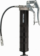 PRO-LUBE - 5,000 Max psi, Flexible Pistol Grease Gun - 14 oz (Cartridge) Capacity, 1/8 Thread Outlet, 40 Strokes per 0.07 oz, Bulk, Cartridge & Suction Fill, Includes 4 Jaw Coupler with Ball Check - Exact Tooling