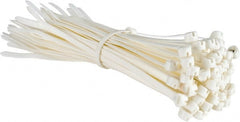 Thomas & Betts - 7.31" Long White Nylon Standard Cable Tie - 50 Lb Tensile Strength, 1.33mm Thick, 10" Max Bundle Diam - Exact Tooling