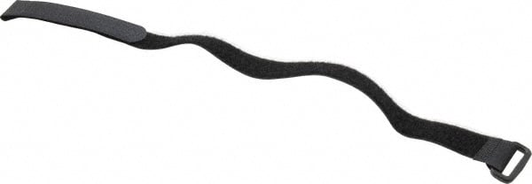 Thomas & Betts - 18" Long Black Nylon Hook & Loop Strap - 50 Lb Tensile Strength, 1/16" Thick, 127mm Max Bundle Diam - Exact Tooling