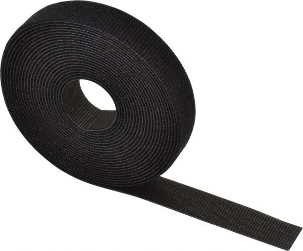 Thomas & Betts - 180" Long Black Nylon & Polyethylene Hook & Loop Strap - 50 Lb Tensile Strength, 1/16" Thick - Exact Tooling