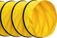Hi-Tech Duravent - 6" ID, 25' Long, Polyester Blower & Duct Hose - Yellow, 3" Bend Radius, 19 In/Hg, 20 Max psi, -40 to 250°F, UV Resistant - Exact Tooling