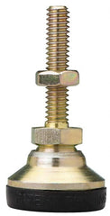 J.W. Winco - M16 x 2 Bolt Thread, Studded Pivotal Stud Mount Leveling Pad & Mount - 1,623 Kg Capacity, 64mm Base Diam - Exact Tooling