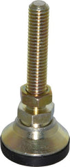 J.W. Winco - 3/8-16 Bolt Thread, Studded Pivotal Stud Mount Leveling Pad & Mount - 2,850 Max Lb Capacity, 1-1/4" Base Diam - Exact Tooling