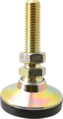 J.W. Winco - 1/2-13 Bolt Thread, Studded Pivotal Stud Mount Leveling Pad & Mount - 3,750 Max Lb Capacity, 1.88" Base Diam - Exact Tooling