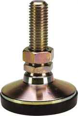 J.W. Winco - 5/8-11 Bolt Thread, Studded Pivotal Stud Mount Leveling Pad & Mount - 4,350 Max Lb Capacity, 2-1/2" Base Diam - Exact Tooling