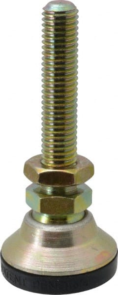 J.W. Winco - M10 x 1.5 Bolt Thread, Studded Pivotal Stud Mount Leveling Pad & Mount - 1,064 Kg Capacity, 32mm Base Diam - Exact Tooling