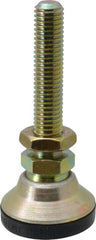J.W. Winco - M10 x 1.5 Bolt Thread, Studded Pivotal Stud Mount Leveling Pad & Mount - 1,064 Kg Capacity, 32mm Base Diam - Exact Tooling