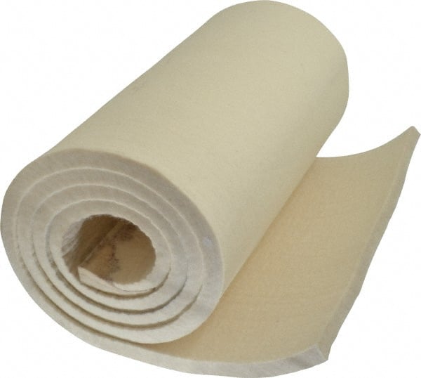 Made in USA - 1/2 Inch Thick x 66 Inch Wide x 12 Inch Long, Pressed Wool Felt Sheet - 6 Lbs/Square Yd., White, 400 psi - Exact Tooling