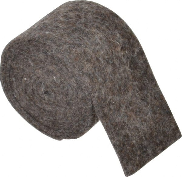 Made in USA - 1/8 Inch Thick x 2 Inch Wide x 5 Ft. Long, Felt Stripping - Gray, Plain Backing - Exact Tooling