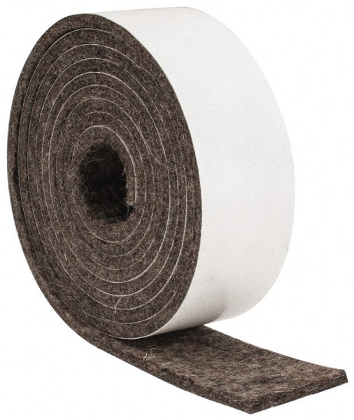 Made in USA - 1/8 Inch Thick x 1 Inch Wide x 5 Ft. Long, Felt Stripping - Gray, Adhesive Backing - Exact Tooling