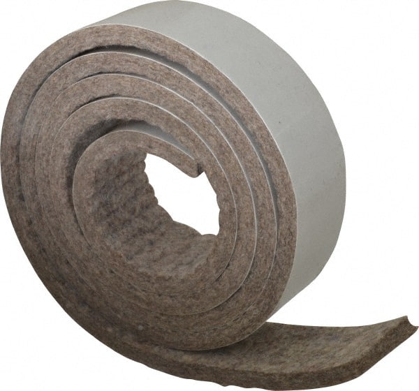 Made in USA - 1/4 Inch Thick x 1-1/2 Inch Wide x 5 Ft. Long, Felt Stripping - Gray, Adhesive Backing - Exact Tooling