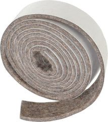 Made in USA - 1/8 Inch Thick x 1 Inch Wide x 5 Ft. Long, Felt Stripping - Gray, Adhesive Backing - Exact Tooling